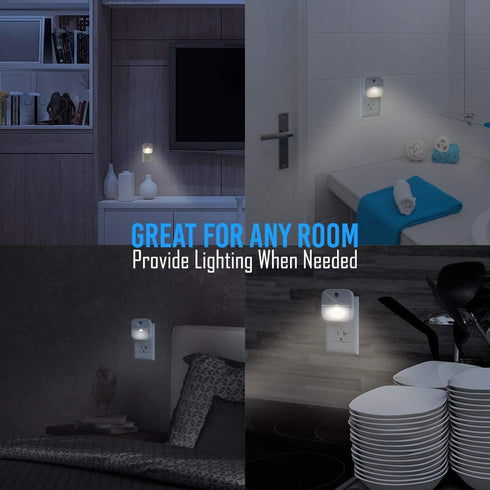 (6-Pack) Aultra Night Light LED Night Lights Plug Into Wall - Super Smart Dusk to Dawn Sensor Activated, Automated On