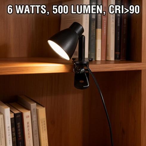 CeSunlight 90+ 3 10 Dimmable (6W/2Packs) CRI Clip on Reading Lamp, Clip on Light for Bed