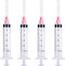 50 Pack - 10ml 18Ga Plastic Dispensing Syringe Tool for Refilling, Measuring Liquids, Scientific Lab