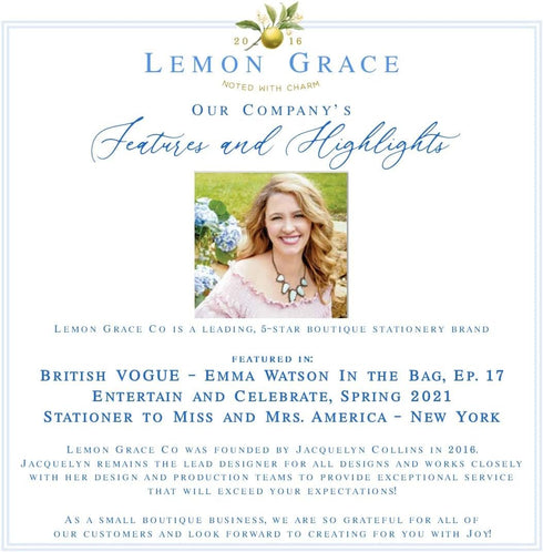 Lemon Grace Set, AS-2319 Co - Personalized Patriotic Stationery, USA Stationary Cards and Envelopes Note Cards