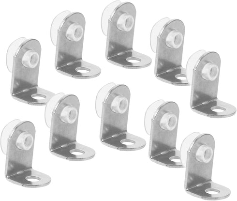 Balacoo 10-Piece Stainless Steel Corner Brackets Secure Glass Shelf Supports Right Angle