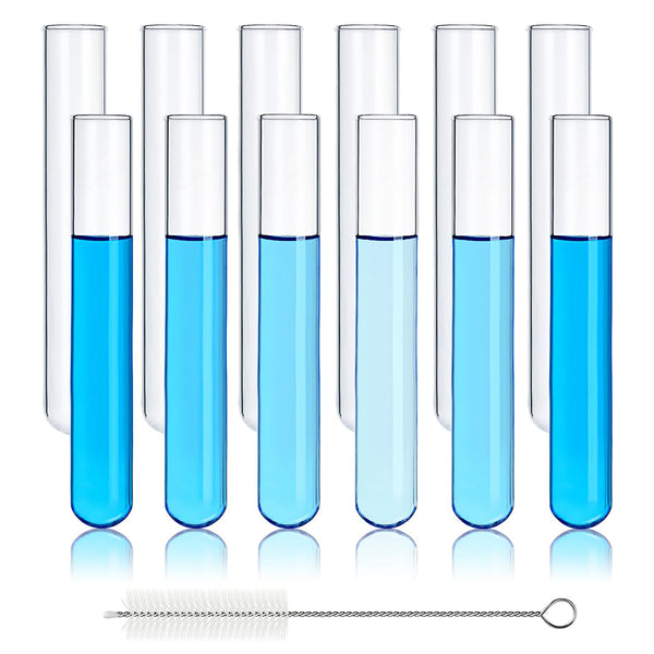 12pcs 35ml Glass Test Tube, 20x150mm Propagation Tubes for Plants, Borosilicate Clear Glass Test Tube Vase