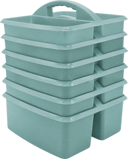 Teacher Created Resources Calming Blue Portable Plastic Storage Caddy, 6-Pack for Classrooms, Kids Room, Office