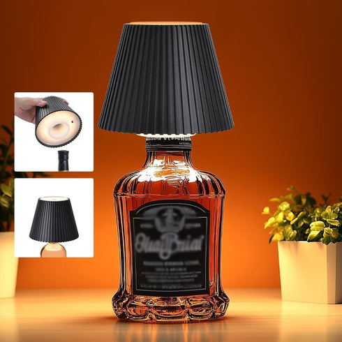 3 WILIT Wireless Lamp Shades for Liquor Bottle Lights, Level Brightness Cordless Table Lamp, Table Top Decor for Living
