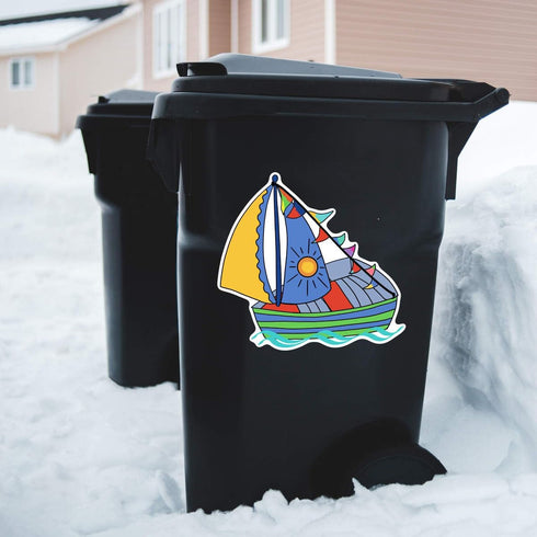 Azeeda (DW00085999) 'Toy Sailing Boat' White Premium Vinyl Decal Sticker Waterproof, Durable & Easy to Apply - Ideal