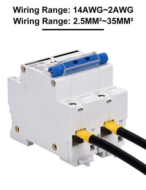 DIHOOL 100 Amp Circuit Breaker DIN Rail Mount 2 Pole AC 110V Low Voltage Disconnect Switch