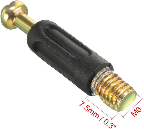 uxcell Furniture Connecting Fittings, 10 Pcs Fastener with 6mm Thread Dia Screws, 35mm Length