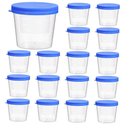 VOSAREA 30Pcs Disposable Sputum Collection Cups Random Color Specimen Containers with Lids