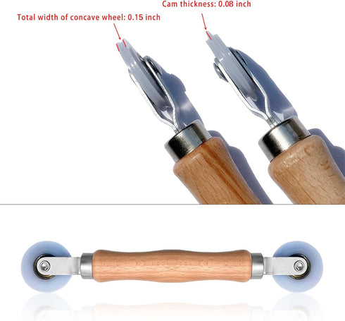 BAYTORY 3Pcs Window Screen Tool Kit, Spline Roller Tool with Wooden Handle & Steel/Nylon Bearing Wheels