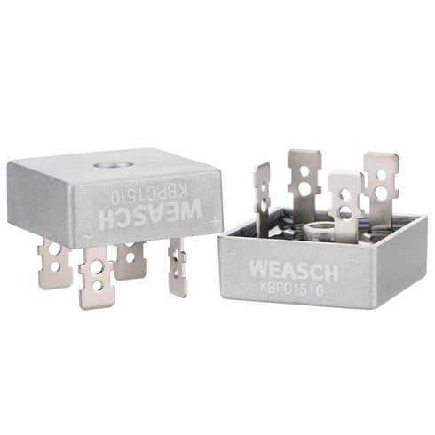 2Pcs Bridge Rectifier Diode, KBPC1510, AC to DC, 1000V 15A, Full Wave Single Phase Bridge Rectifier