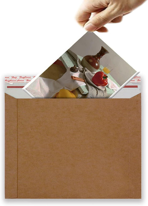 Rigid Mailers 30 Pack, 9.5 x 12.5 inches Brown Self Seal Stay Flat Bulk Cardboard Kraft Mailers
