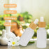 4 Pack Frosted Glass Dropper Bottles, Essential Oil Bottles with Eye Dropper and Bamboo Lids, 30ml/1oz