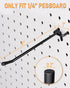 INCLY 60 Pack 6 Inch Black Pegboard Hooks, 1/4" Heavy Duty Accessories for Pegboard Tool Hangers