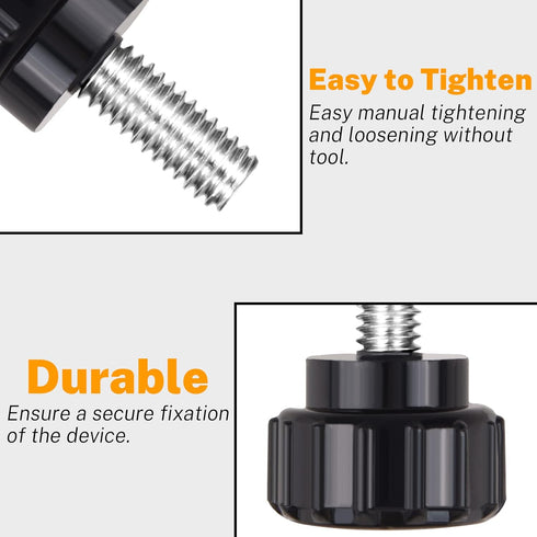12 Pcs M4 x 10mm Threaded Knurled Thumbscrew, Monitor Screws Vesa Mount Screws, Carbon Steel Clamping Knobs