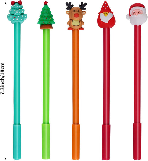 jiebor 20Pcs Christmas Gel Ink Novelty Pens - Cute Fun Bulk with Black Ink for Office Supplies