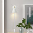 Set 2 (1, ClanKin Wall Sconces Lighting of for Bedroom, White Wooden Style Wall Sconce Reading Lamp, Adjustable Wall