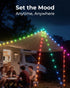 32.8ft 4000mAh Camping String Lights, RGB Retractable String Lights, Rechargeable LED Hanging Tent lamp, Portable