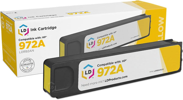 LD Products Replacement Ink Cartridge Compatible for HP 972A L0R92AN (Single Yellow) for HP PageWide Pro 300