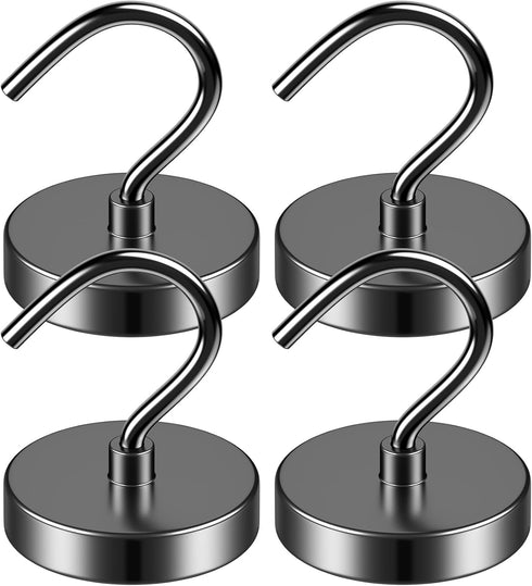 Grtard Magnetic Hooks Heavy Duty - 110 lbs Strong Magnet Hook for Hanging, Cruise, Kitchen, Workplace - 4 Pack