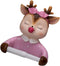 WOONEKY Wall-Mounted Pink Toilet Paper Holder Tissue Storage Rack Cute Deer Design