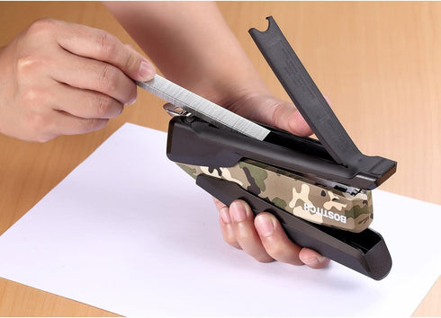 Bostitch Office Camouflage Metal Spring Powered Stapler, One Finger, Supports Wounded Warrior Project (INP28-WW)