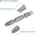 Phillips-Slotted Double Ended Screwdriver Bit, 50mm Long PH2/SL6 1/4 Inch Hex Shank, 5-Pieces for Power Tool