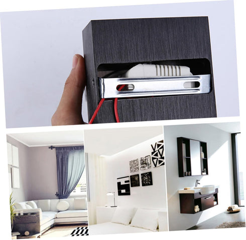 balacoo Square LED Wall Lamp Modern Black Wall Sconce for Indoor Use Stylish Lighting Decor for Living Room Bedroom