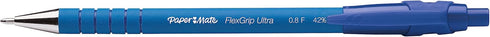 Paper Mate Flexgrip Ultra Retractable Ballpoint Pens, Fine Point, Blue Ink, 12-Pack, 9560131