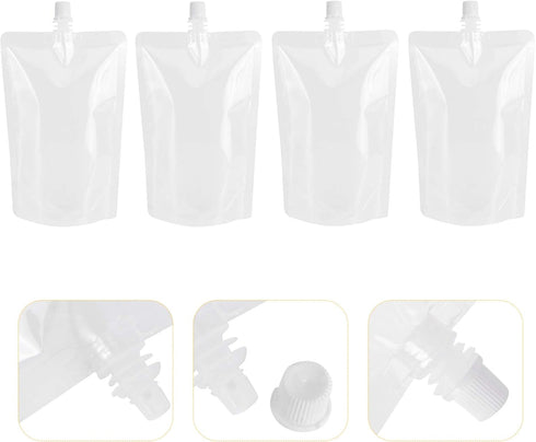 50 500Ml Packaging DOITOOL Pcs Transparent Plastic Beverage Flasks with Spout Seal Bags for Juice Soy Milk Liquid
