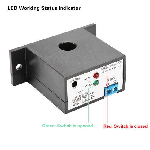 Current Sensing Switch, Normally Open Adjustable AC Relay 0.2A - 30A (SZC23 No AL-CH Model)