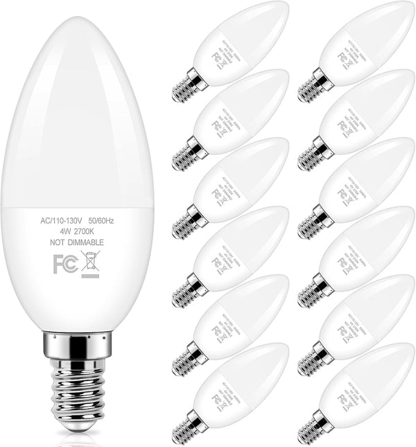 Brightever E12 LED Candelabra Light Bulbs 40W Equivalent, 4W Warm White 2700K