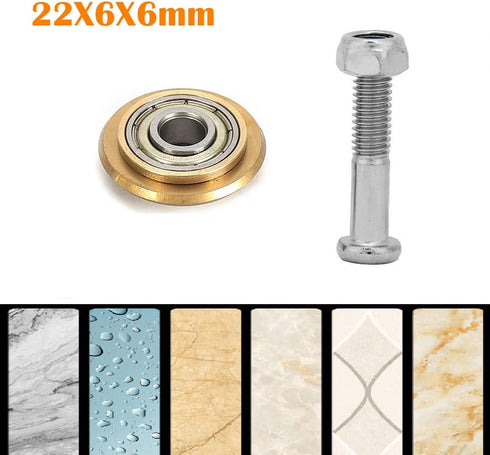2 Pack Premium Tungsten Carbide Tile Cutter Wheel Replacement, 22 6 6mm Scoring Blade with Bolt Lock Nut for Ceramic