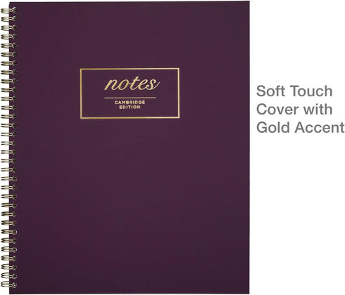 Cambridge Meeting Notebook, Journal - 8-3/8" x 11", Legal Ruled, 80 Sheets, WorkStyle, Purple (49567)
