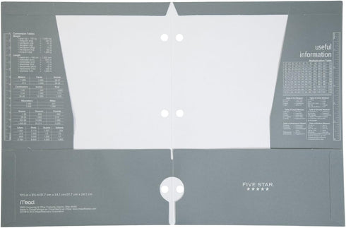 Five Star 4 Pocket Folder, Gray (72103), 2 Pocket Folder Plus 2 Additional Pockets