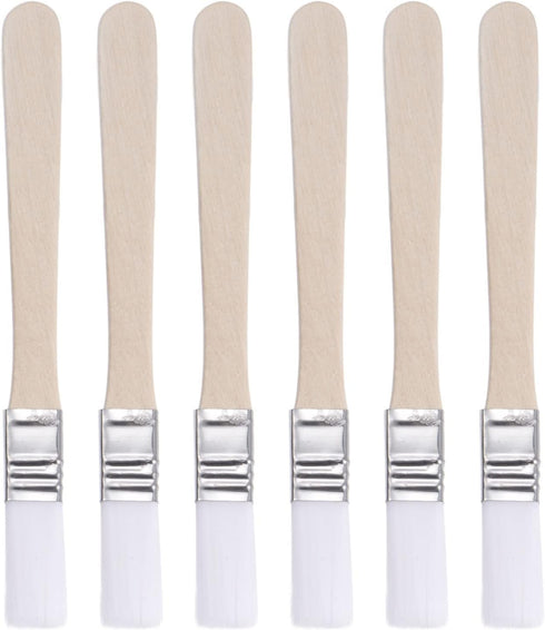 uxcell Small Paint Brush 0.5" Width Nylon Bristle with Wood Handle, 6Pcs Painting Tool for Wall, Door, Cabinets,