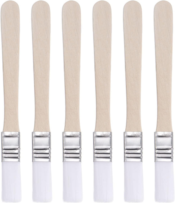 uxcell Small Paint Brush 0.5" Width Nylon Bristle with Wood Handle, 6Pcs Painting Tool for Wall, Door, Cabinets,