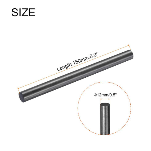 MECCANIXITY 2 Pack Carbon Fiber Rod, 12mm x 150mm for Quadcopter Arm, RC Plane DIY Tool Wing Tube
