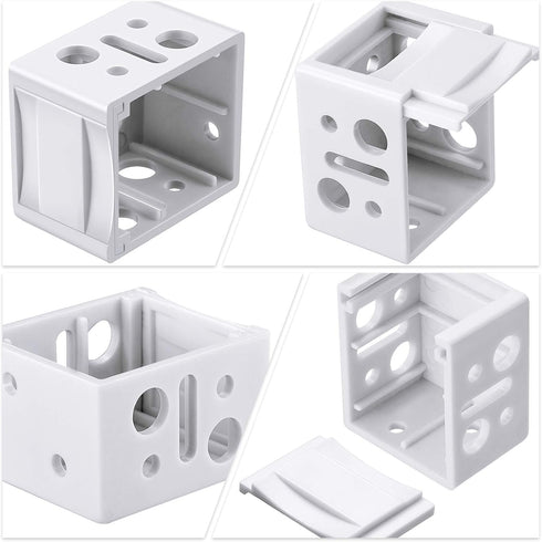 Jetec 8 Pieces 1 Inch White Blind Brackets, Profile Box Mounting Bracket for Window Blinds Headrail