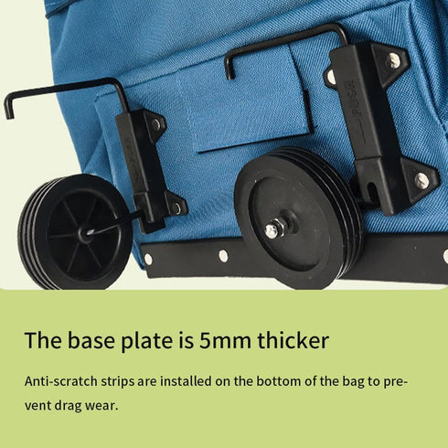 Londehuhai 360 Collapsible Shopping Cart with Swivel Wheels, Reusable Foldable Tote Grocery Cart for Travel Camping