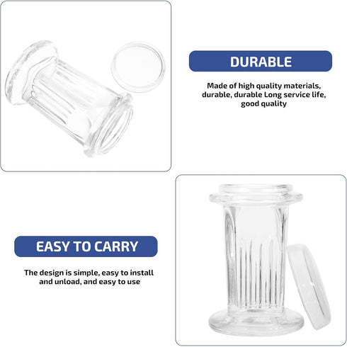 Gatuida 1pc Glass Staining Jar with Lid, 5-Slide Canister for Microscope Slides, Clear Container for Staining
