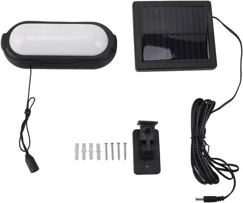 Tiiyee Solar Pendant Light, Solar Shed Light Outdoor Indoor Hanging Barn Lamp