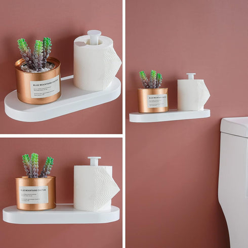 304 Holder.93088MW RANDOM Matte White Toilet Paper Holder with Phone Shelf, SUS Stainless Steel Modern Bathroom