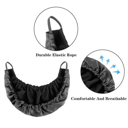 Sluswallow Black Beard Bonnet Beard Bandana for Men Facial Hair Beard Bib Adjustable Beard Guard Cover Mens Bedtime
