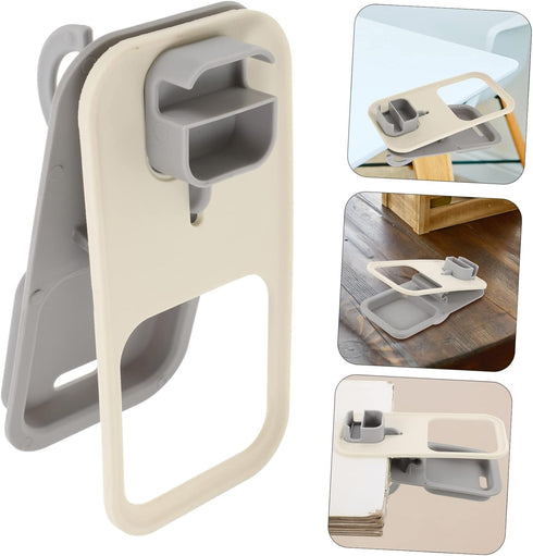OUNONA Desktop Cup Holder Clip Portable Table Side Beverage Organizer for Office Keeps Drinks Secure with Hanging Hook