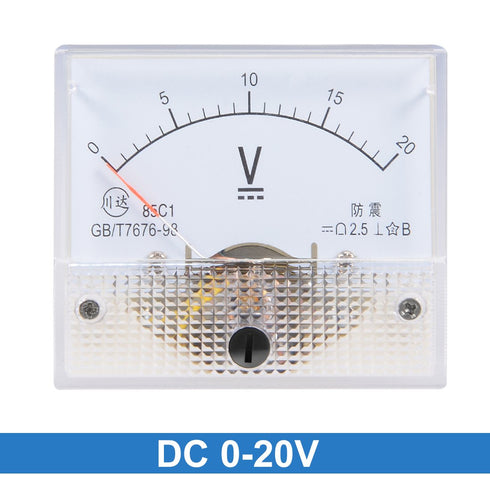 uxcell DC 0-20V Analog Panel Voltage Gauge Volt Meter 85C1 2.5% Error Margin