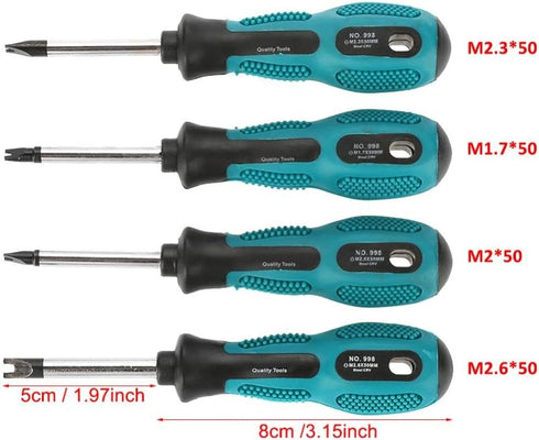 Fork Type Screwdriver, U Fork Bits Screwdriver U Type Screwdriver 4 Pcs Fork Magnetic Screw Driver CRV Multifunctional Hand Tool Set by Qiterr