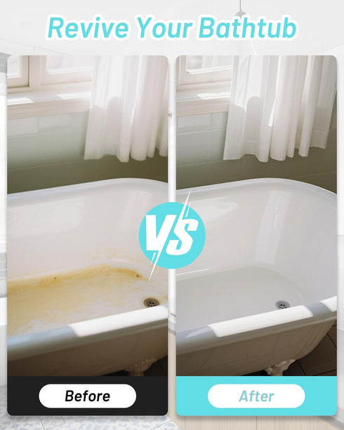 17.6oz 25-30sq.ft Tub and Tile Paint Refinishing Kit, Bathtub Refinishing Kit White with Tools and Hardener, Semi-Gloss
