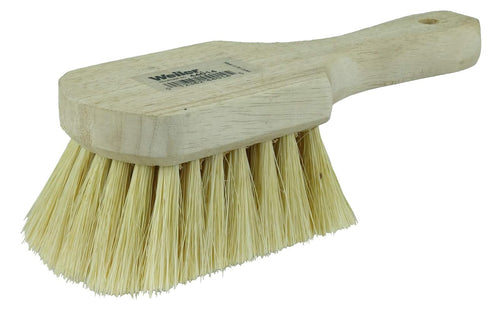 Weiler 44014 8" Utility Scrub Brush, White Tampico Fill, Short Handle, Wood