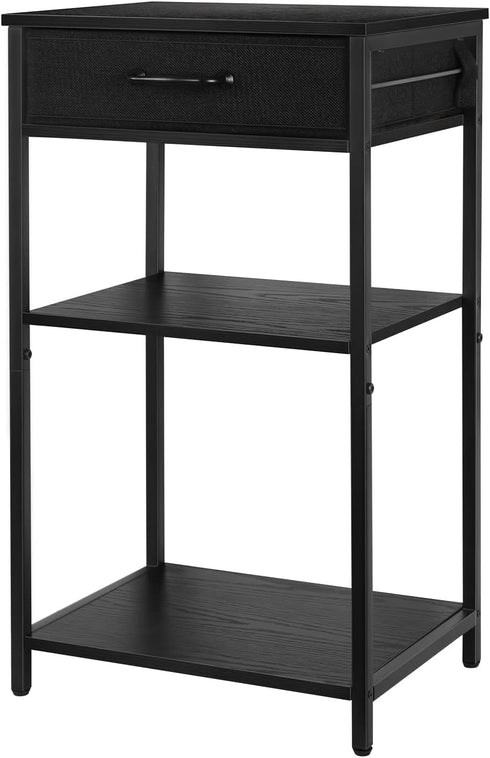ETELI 3 Tier Printer Stand Table for Home Office, Small Multi-Functional Desk Shelf with Storage Drawer