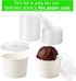 200 Count 4 oz Frozen Frozen Clear Plastic Flat Lids Paper Ice Cream Cups Yogurt Cup Dessert Bowls Dessert